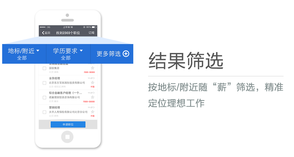 按地標/附近隨“薪”篩選，精準定位理想工作